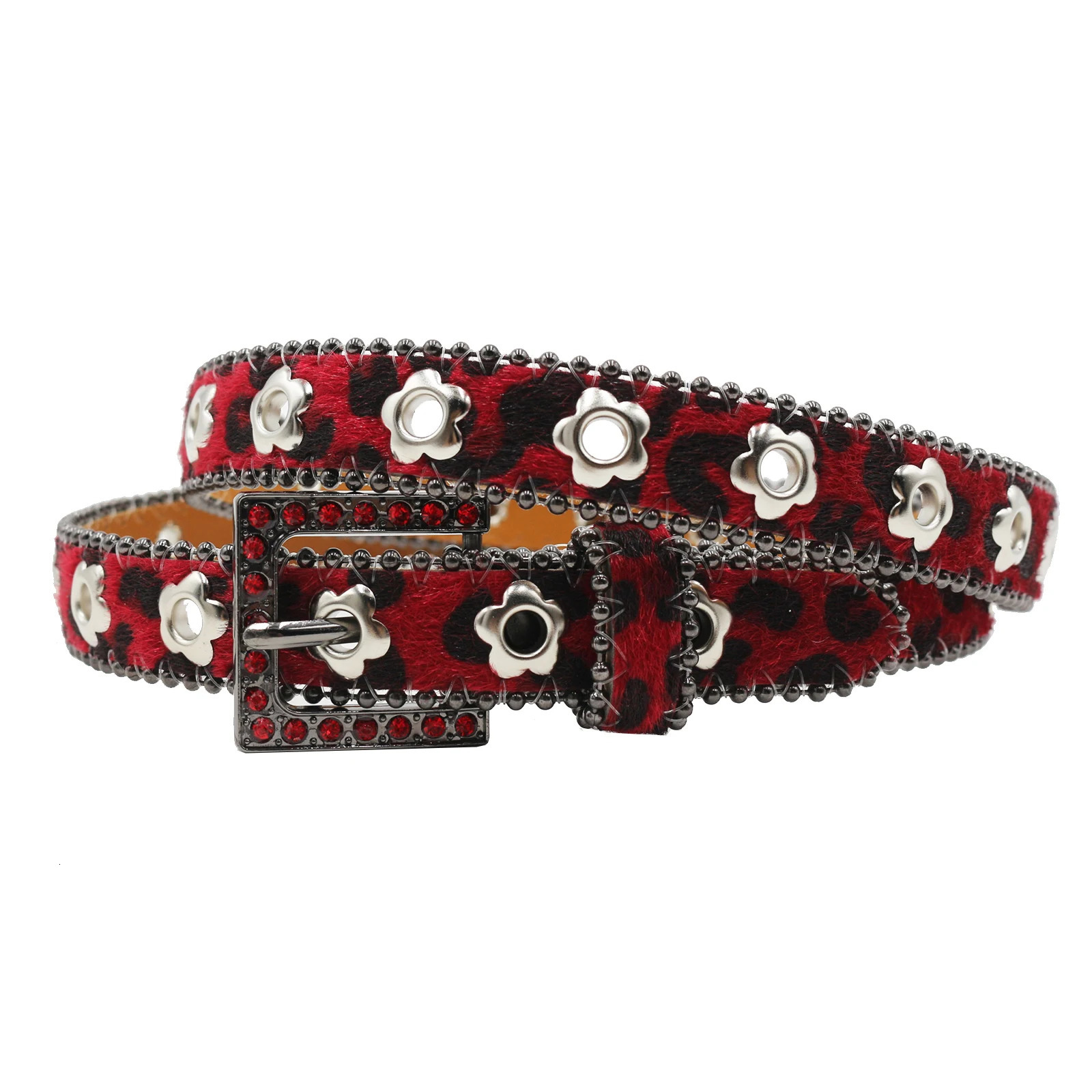 Classic style White Black Western Y2K AB Rhinestone Belts Studded Lether Belts for Women Strap For Jeans 250627