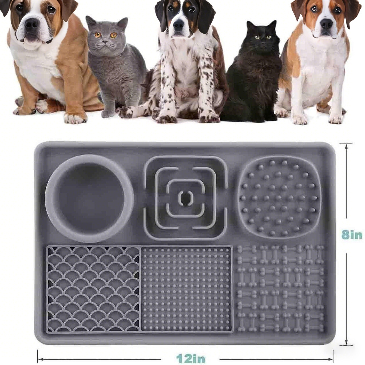 Dog Slow Feeder Mat - Non-Slip Durable Eating Plate for Puppies & Dogs