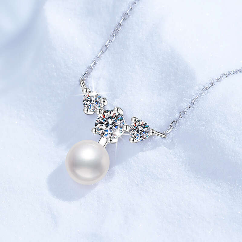 MoiS925S925anite Natural FreS925hwater Pearl Korean and JapaneS925e S925tyle VerS925atile Pendant S925terling S925ier Necklace for Women 3a5