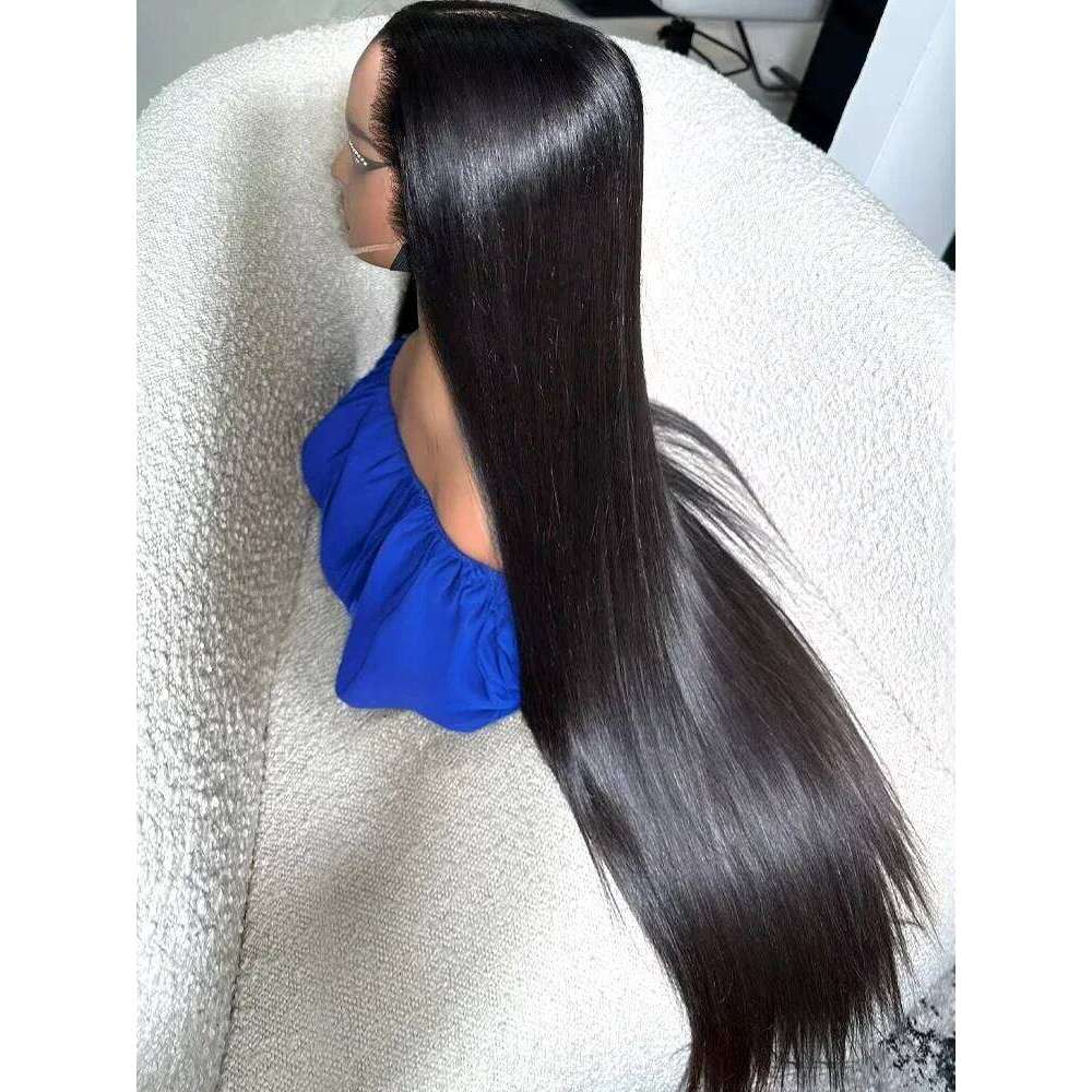 13x6 HD Transparent Bone Straight 30 40 Inches Lace Front 100% Human Hair Brazilian Frontal Wigs For Women