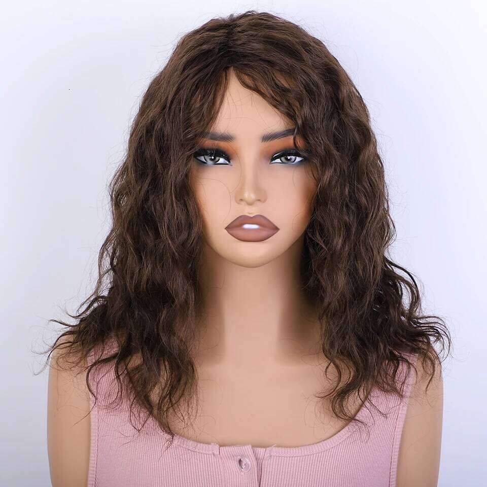 Sleek 33 Human For Women 100% Real Ready To Wear Short Wig 4# Brown Colored Bodywave Hair Wigs