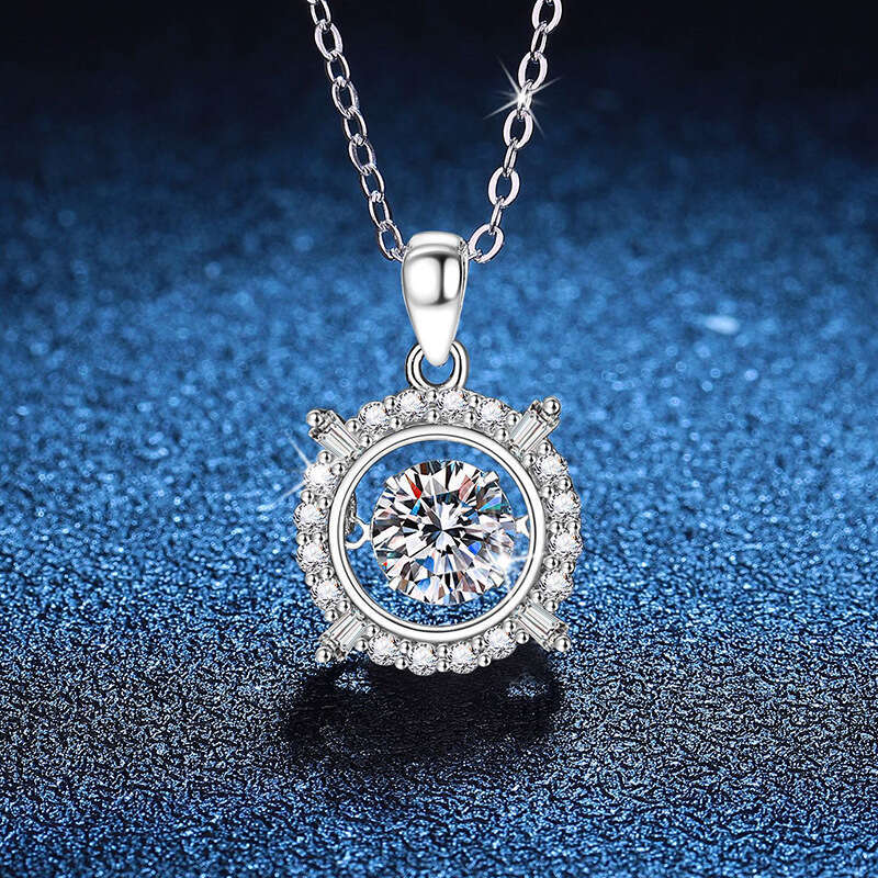 S925 Pure S925ier High-end S925enS925e Dynamic Pendant for Women 1 caratS925 MoiS925S925anite Necklace 74c