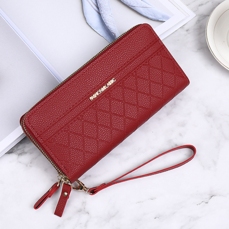 Free Shipping Designer Bag Korean Style Wallet For Women Long New Double Zipper High-end Solid Color Simple Clutch Bag Large Capacity Women's Wal