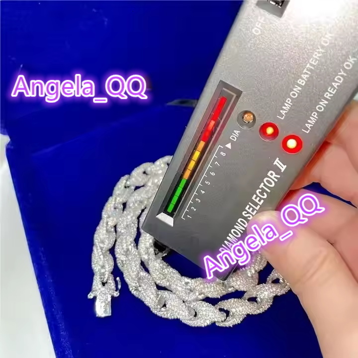 VVS Moissanite Jewelry Hip Hop D Color Bracelet S925 Silver Chain Necklace Mens Cuban Link Iced Out Tennis Rope Chain