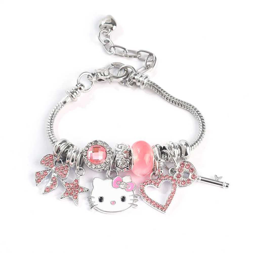 Sanrio Hello Kitty Bracelet Necklace DIY Handmade Gift for Girls Cute Jewelry w250716