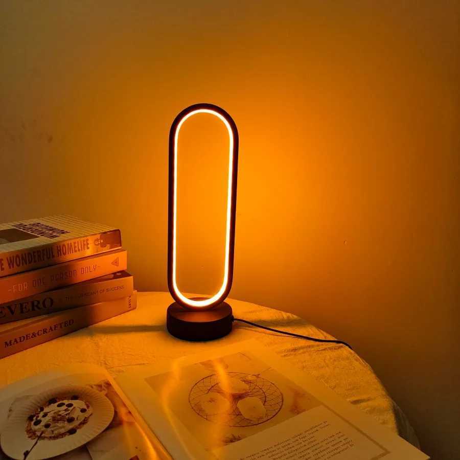 1PC Bedroom Lamp Ring Lamp Living Room Three-color Dimming Bedside Lamp LED Night Light XJ250703