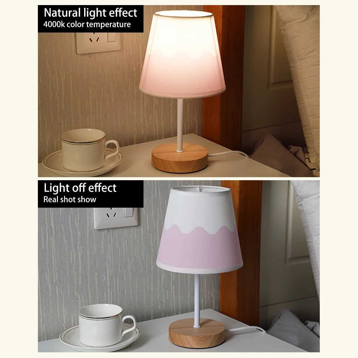 Bedside Wooden Table Light Nightstand Warm Light Reading Light Bedroom Night Lights Electric Power Home Decor Desk LightXJ250703