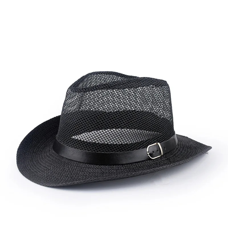 Summer Breathable Mesh Mens Top Hat Middle-aged and Elderly Hat English Jazz Hat Hollow Sun Hats 250701