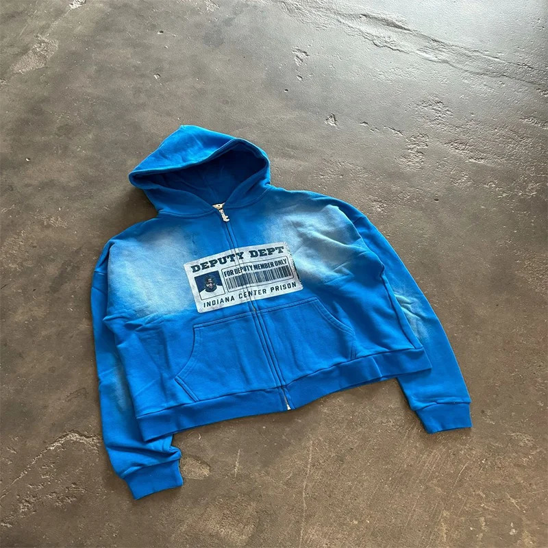 Y2K Fashion Hoodie Coat Printed Graphics Oversize Zipper Men Women Harajuku Hip Hop Gothic Casual Joker Jacket Sweatshirt 250704