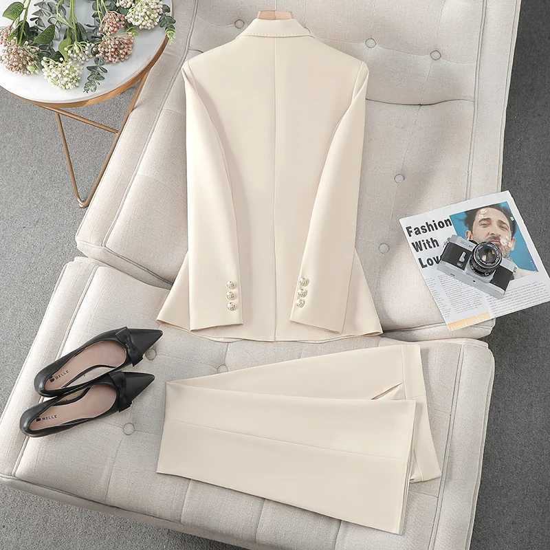 ZJYT Spring New Women Pant Suit 2 Piece Set Office Ladies Female Business Work Wear Formal Blazer Jacket and Trouser Set Outfit X250704