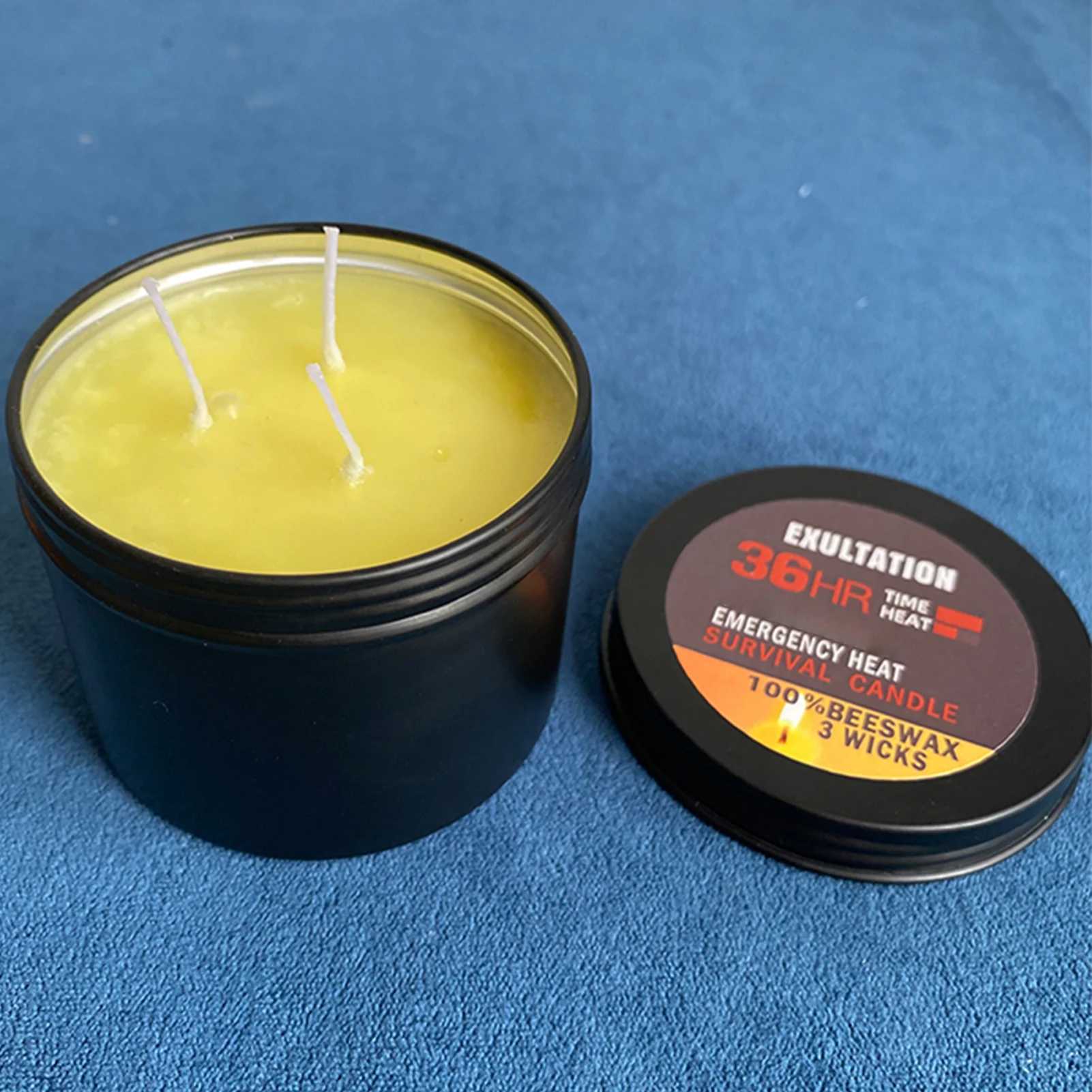 36 Hour Survival Candle 3- Environmentally Friendly Odorless Candle with Lid Home Spare for Emergency W250704