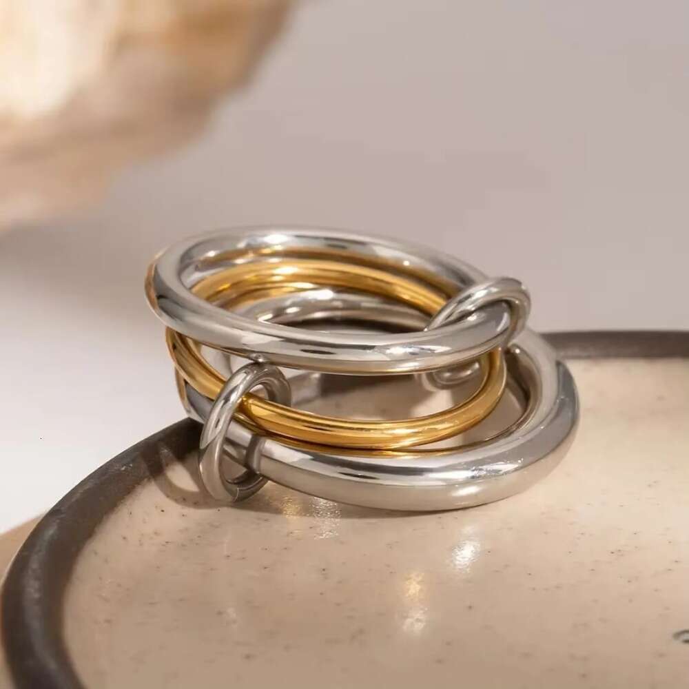 Designer Hot Selling Interlocking Personality Street Ins Japanese Korean Style Women's Ring