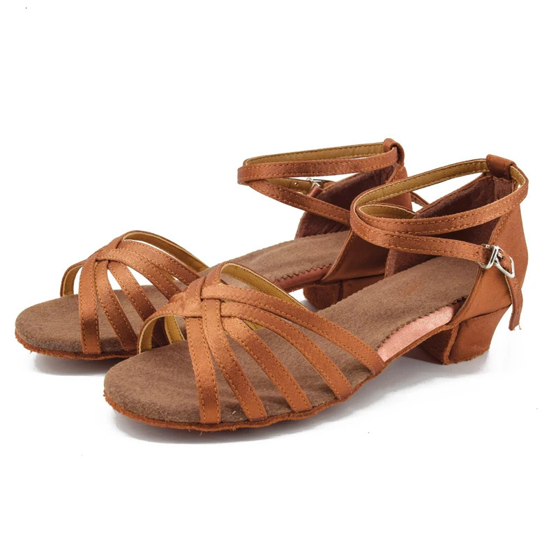 Girls Women Latin Shoes Low Heel Latino Salsa Modern Ballroom Shoes Tango Salsa Rumba Latin Dance Shoes 250628