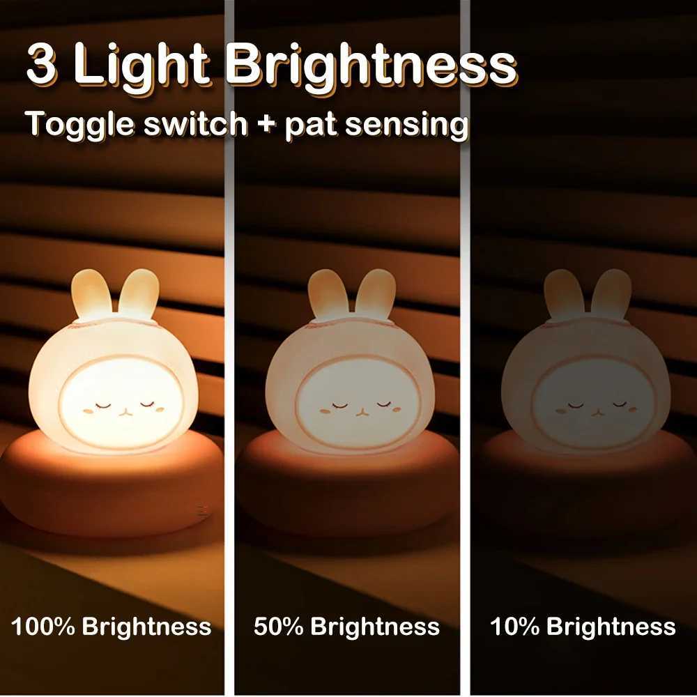 ute Animal Night Light Novelty with 3 Levels of Dimmability Nursery Nightlight USB Rechargeable Table Lamp for Breastfeeding Toddler Baby XJ250703