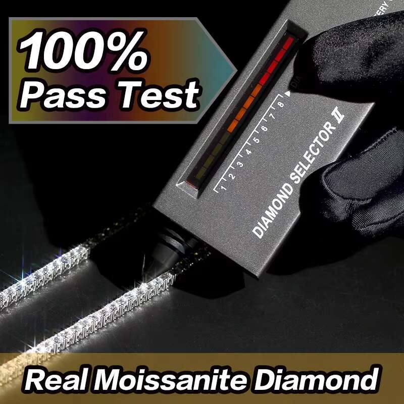 Wholesale Price in Stock 925 Sterling Silver Mossanite Tennis Chain 2mm--6.5mm VVS Diamond Necklace Moissanite Tennis Chain