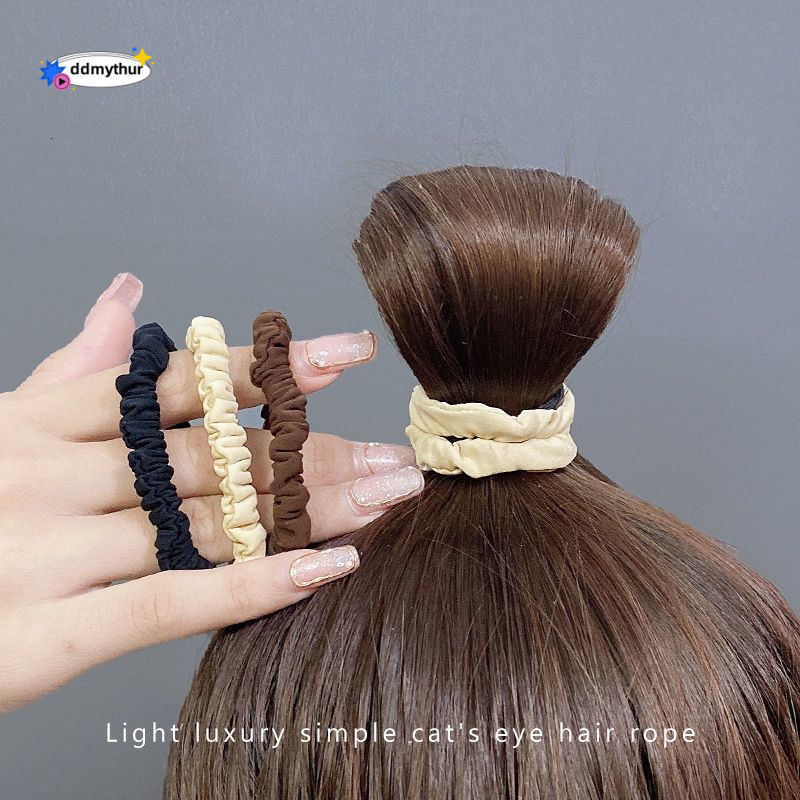 Korean High Elasticity Durable Black Ties Personality Large Intestine High-end Ponytail Hair Ropes Girl Rubber Bands ddmythur