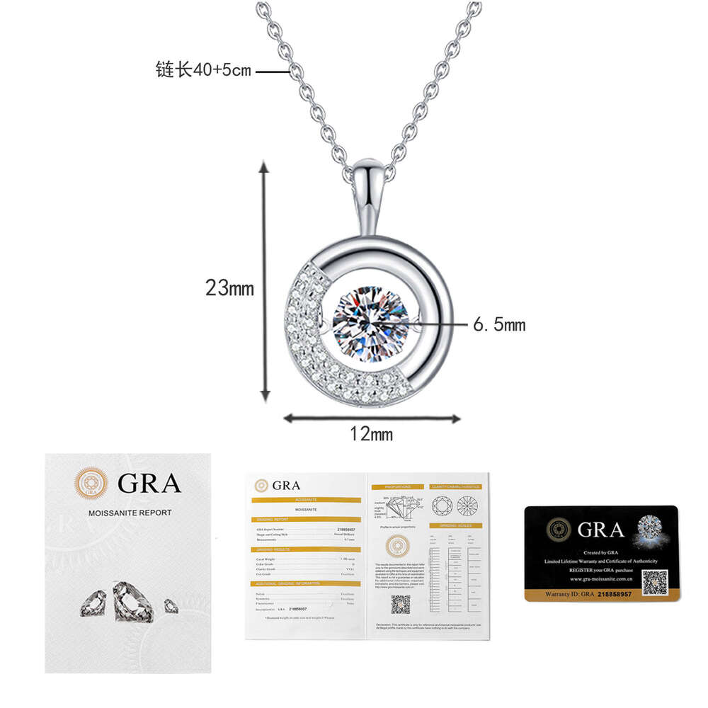 Hot S925ale S925 S925terling S925ier Donut Beating Heart S925mart Pendant MoiS925S925anite Necklace for Women 91f