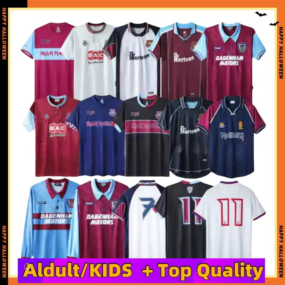 89 1986 retro west hamsas soccer jerseys Iron Maiden 1990 95 97 DI CANIO KANOUTE LAMPARD 1999 2001 2008 2010 2011 Football Shirts Men Uniforms
