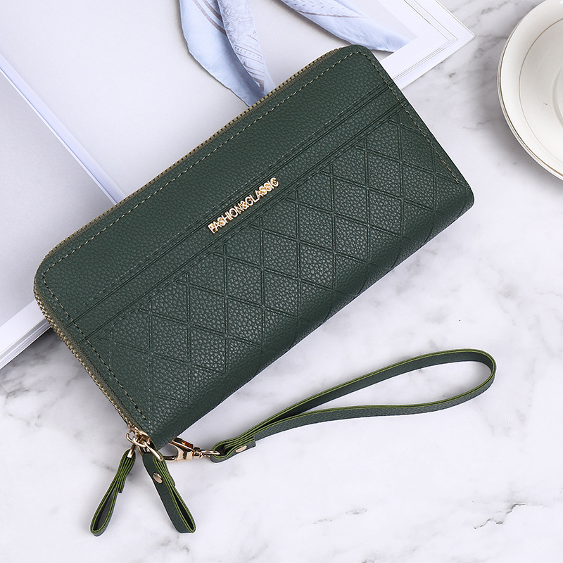 Free Shipping Designer Bag Korean Style Wallet For Women Long New Double Zipper High-end Solid Color Simple Clutch Bag Large Capacity Women's Wal