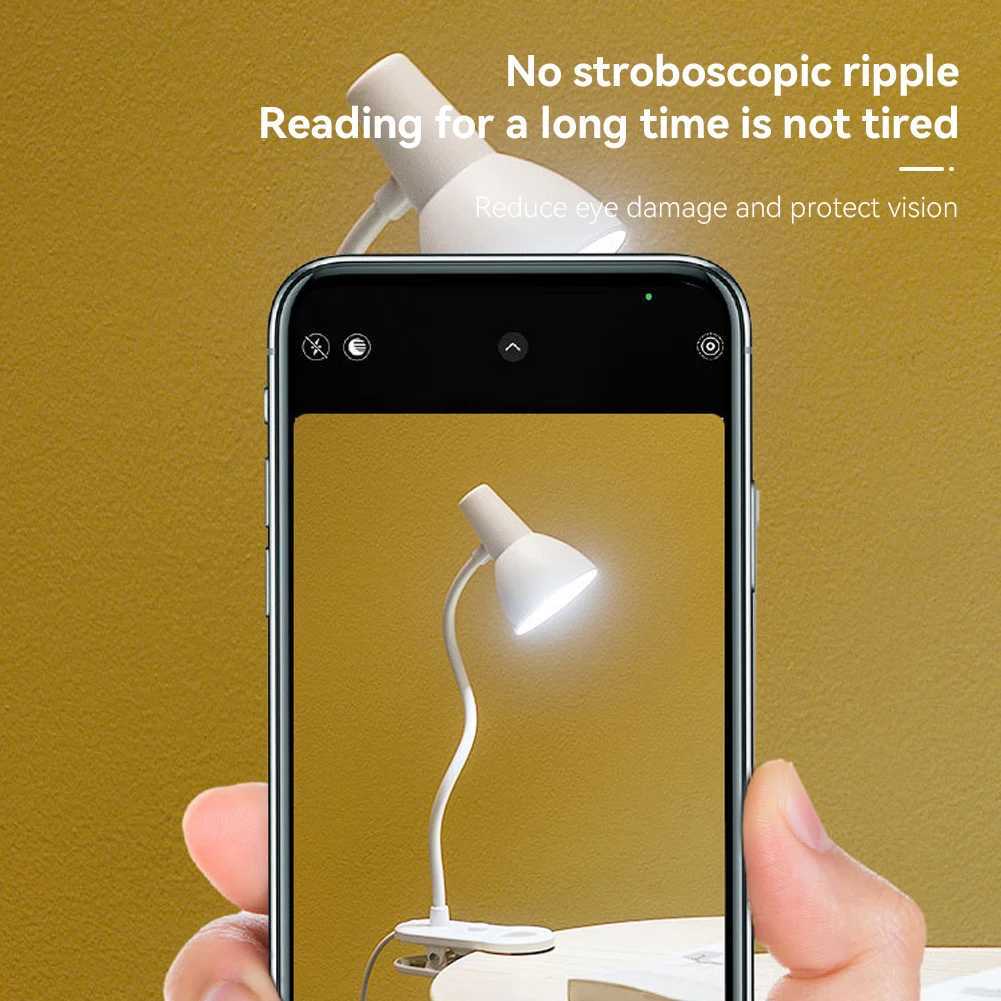 LED Eye Protection Book Night Light Adjustable Angle Mini Clip-On Study Desk Lamp AA Battery USB Plug-in for Bedroom ReadingXJ250703