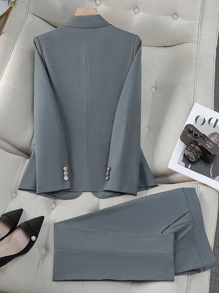 ZJYT One Button Blazer Pants Sets 2 Piece Outfit Womens Suit Conjuntos Femininos Elegantes New In Matching Sets Trousers Autumn X250704