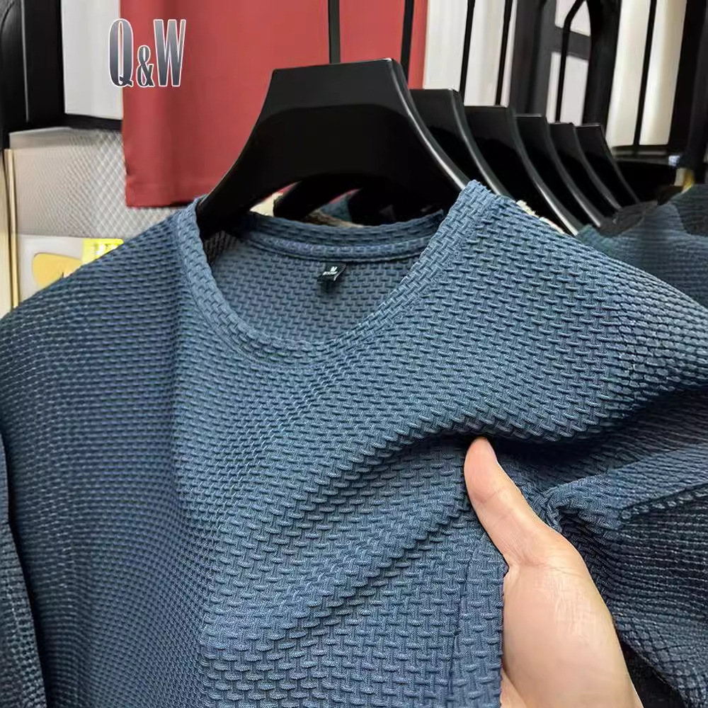 Bamboo Fiber Mesh Designer Short Sleeves Ice Silk T-shirt Men Short Sleeve Round Neck 2023 New Hot Sale Blood Men Base Shirt Summer Solid Color Thin