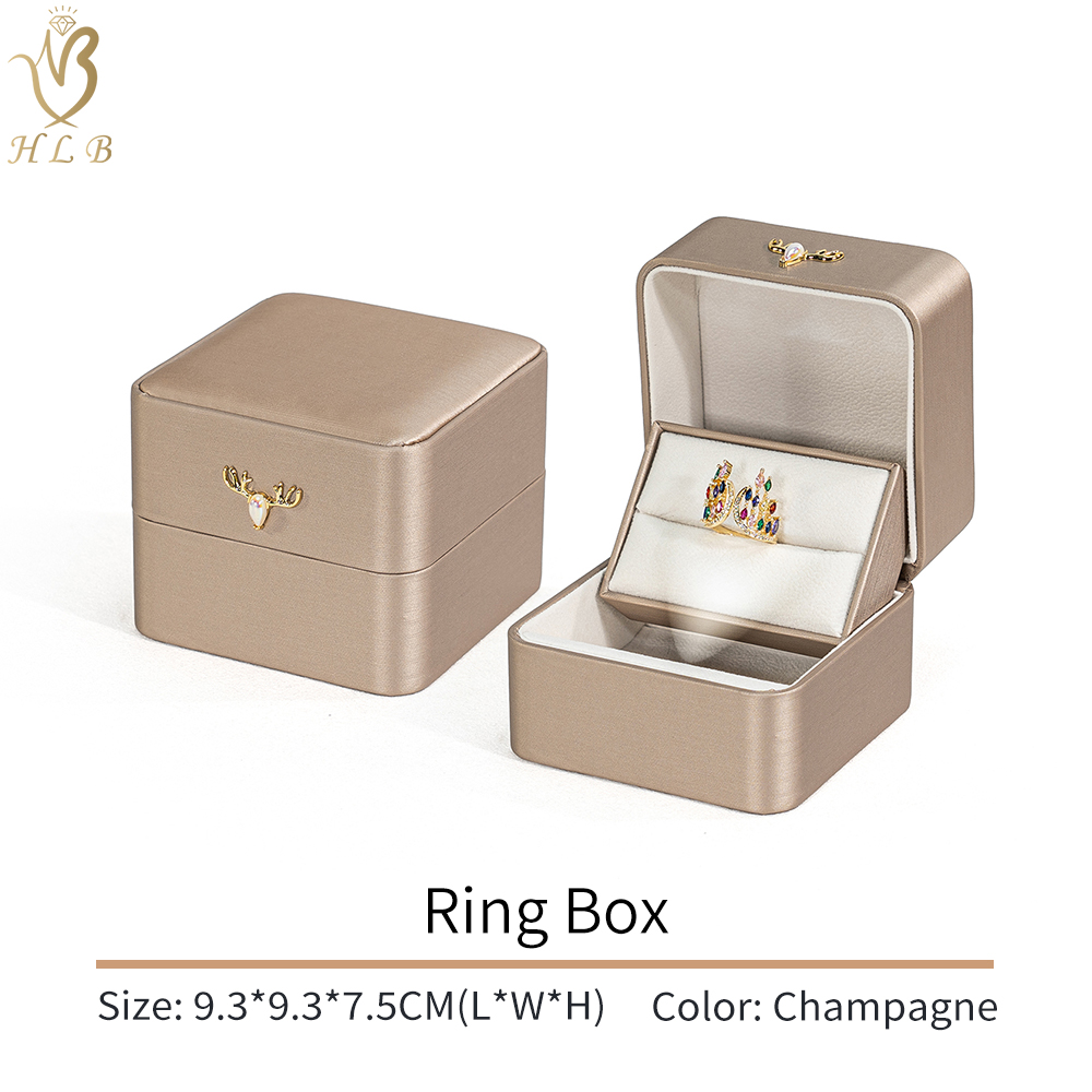 Double Opening Beaded Decorative Treasure Case Featuring a Romantic LED Illuminated Deer Pattern