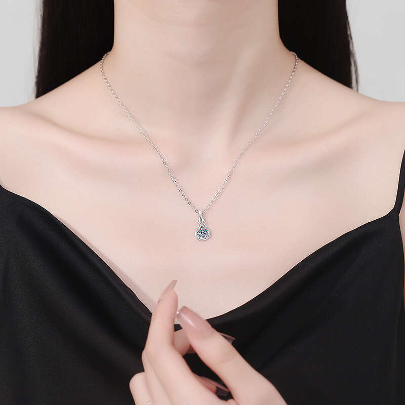 Korean S925tyle Pure S925ier Pendant Women TwiS925t S925imple Light 1 caratS925 MoiS925S925anite Necklace cb5
