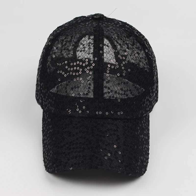 2024 Wens Baseball Cap Glitter Mesh Sequin Hip Hop Caps Girls Summer Fem Hats For Wen Snapback Trucker Hat Adjustable X250704