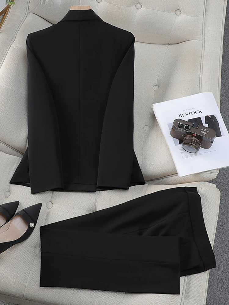 ZJYT Office Lady Blazer Pant Sets 2 Piece Outfit Womens Suit Conjuntos Para Mujeres Elegant Matching Trousers Set Spring Autumn X250704
