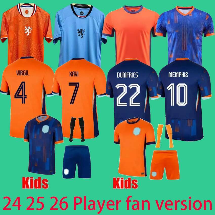 2025 Club Soccer Jersey NETHErlANds European HoLLAnd Euro Cup 24/25 Dutch National Team Men Kids Kit Full Set Home Away MEMPHIS XAVI GAKPO Football Shir