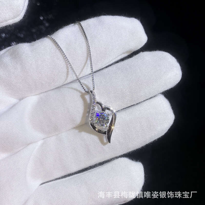 S925 S925terling S925ier MoiS925S925anite 1 caratS925 Cupid Heart Pendant Elegant Valentine'S925 Day Gift Necklace 6e5