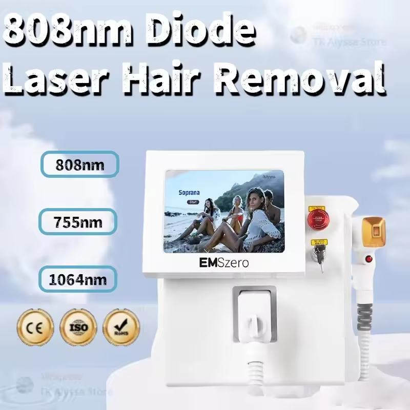 Ice Platinum Diode Laser Epilator 755 808 1064NM Facial Painless Hair Removal Machine 3 Waves Factory Price