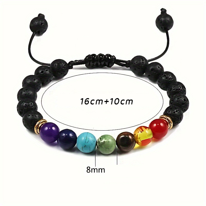 Men's Woven Natural Obsidian Beaded Bangle Bracelet