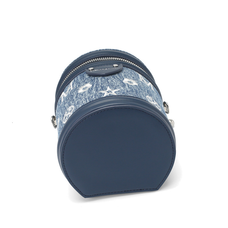 Retro Denim Women's Bucket Bag 2025 Designer Niche Design Handheld Cylindrical Bag Fashionable Texture Single Shoulder Crossbody Bag Wholesale