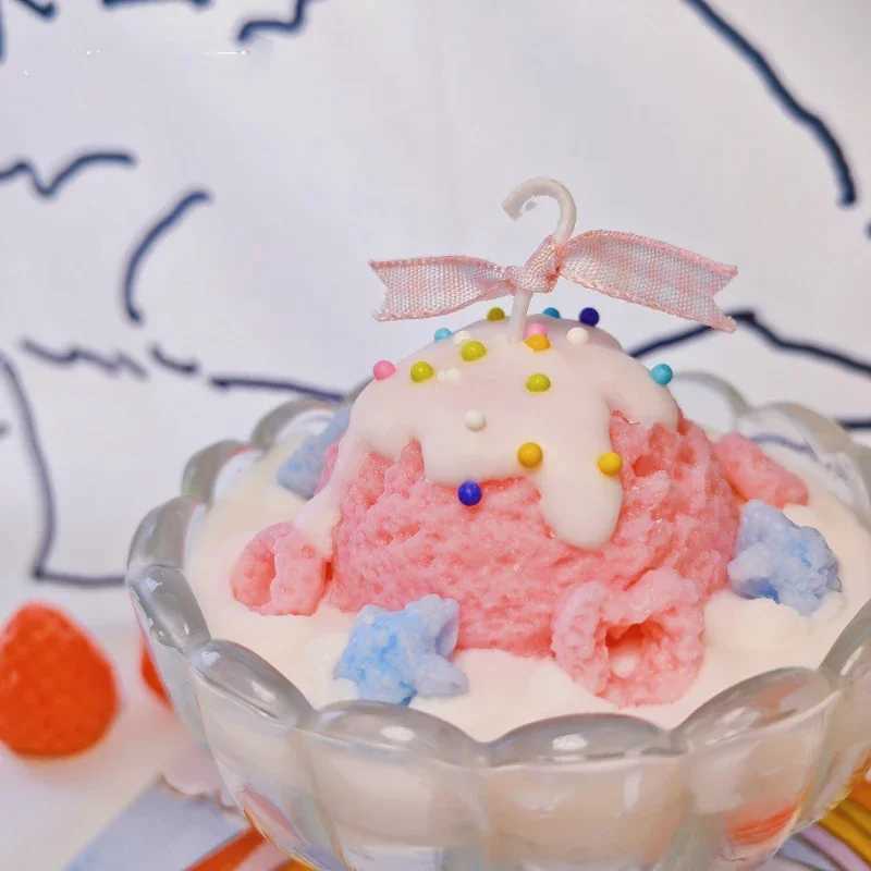 Icecream Candles Fake Dessert Food Scented Candles In Jars Wedding Gift for Guests Raspberry Jam Candle Home Decoration W250704