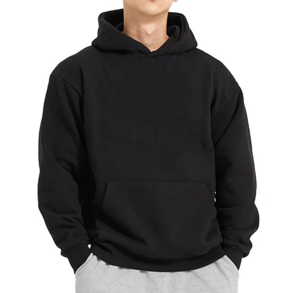 High quality mens hoodie Autumn Winter Casual Loose Hoodie Men Cotton Sweatshirt Fitness Sportswear Male Solid Pullover Tops 250704