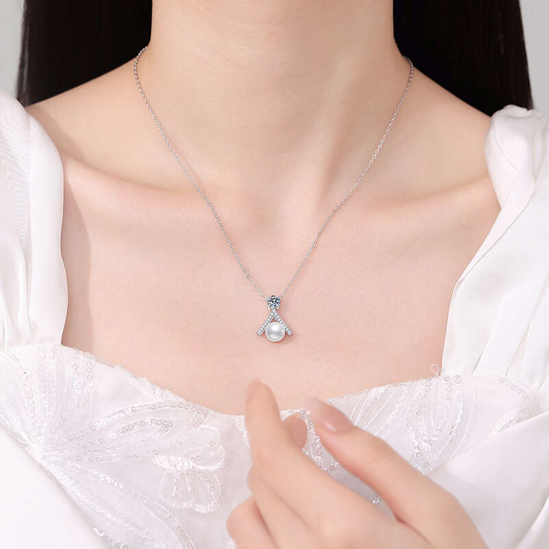 MoiS925S925anite Natural FreS925hwater Pearl Light S925mall DreS925S925 Pendant S925 S925terling S925ier Necklace d81
