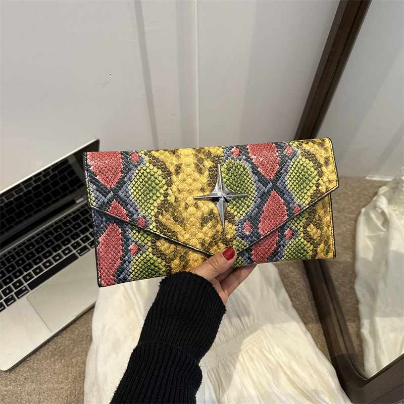 Free Shipping Designer Bag 2025 Autumn Winter New Color-block Snake Pattern Handheld Stylish Small Square Bag High-end Design Handbag Women's Bag