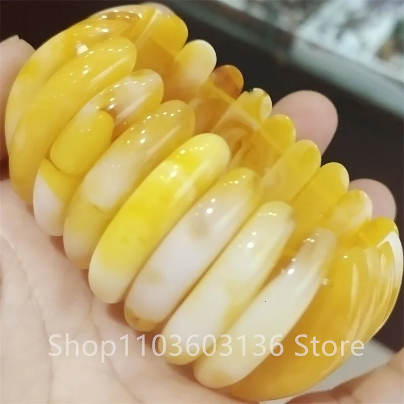 Natural Colorful Amber Bracelet Women Healing Gemstone Fine Jewelry Genuine Baltic Flower Ambers Square Beads Bracelets Bangles 250628