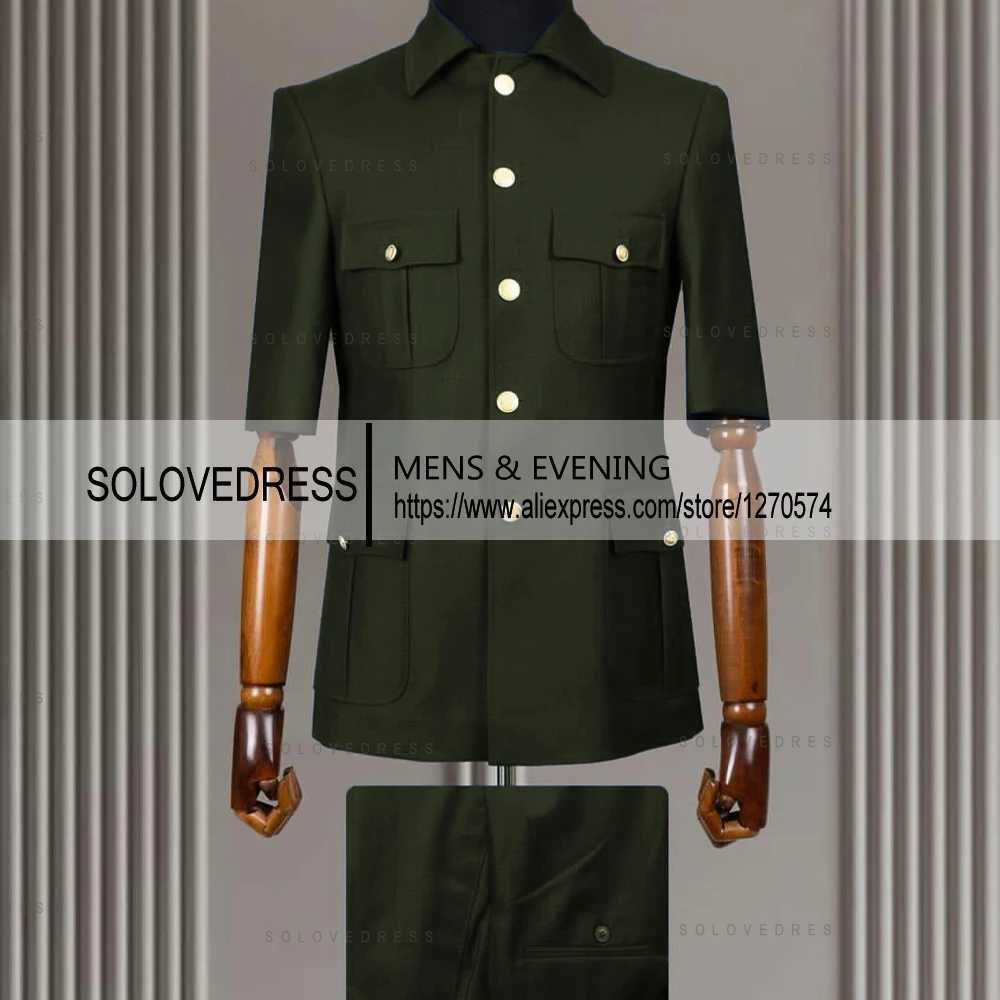 New Arrival 2 Piece Lapel Short Sleeves with 4 Real Pockets Single Breasted Slim Fit Summer Suits For WedddingBlazer+Pants X250704