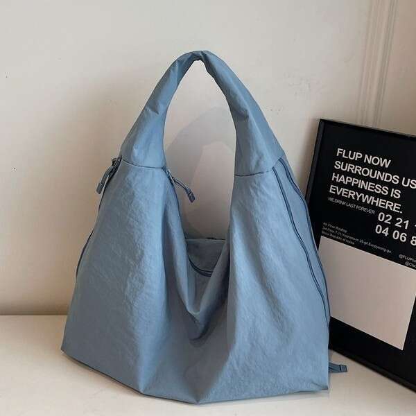 2025 New Korean Style Nylon Tote Women's Canvas Underarm Single Shoulder Versatile Large Capacity Casual Shopping Bag