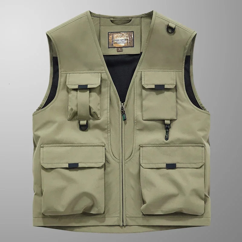 Outdoor Casual Vest Mens Autumn MultiPocket Breathable Sports Sleeveless Jacket Fashion Pographer n Fishing 250704