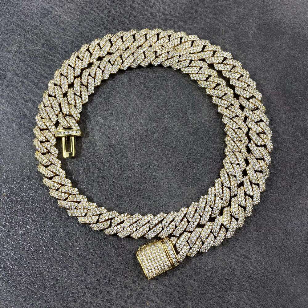 Micro Pave 5A Cubic Zirconia CZ Iced Out Bling 10mm Zircon Chunky Cuban Prong Link Chain Necklace Jewelry for Men Women