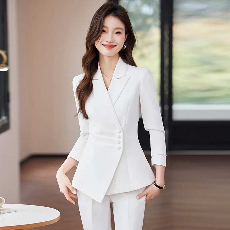 NAVIU Grn Casual Commuting Office Pants Set New Fashion Elegant Long Slve Single Button Slim Women Two Piece Blazer and Pant X250704