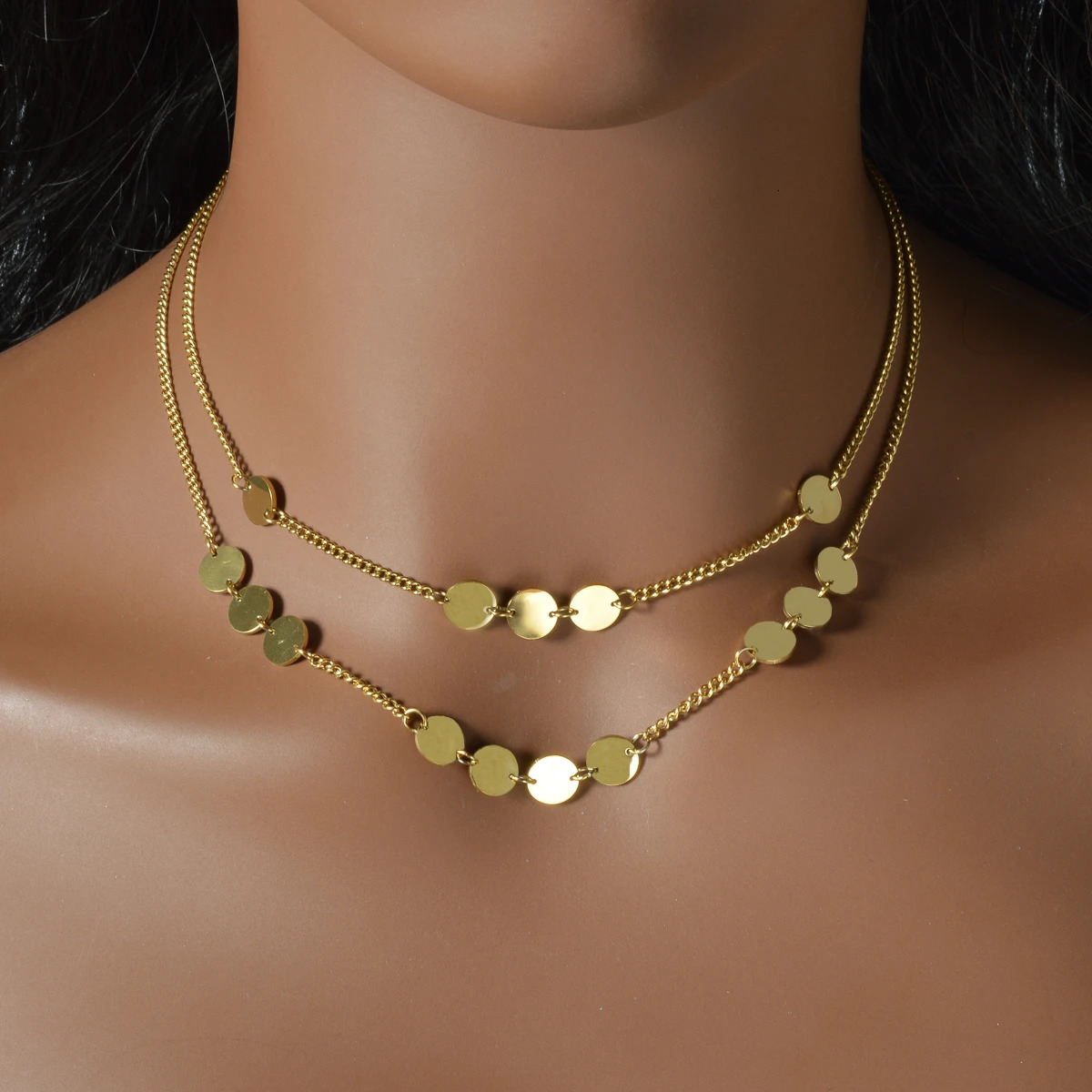 Fashion Gold Plated Layered Necklace Trendy Thin Chain Pendant Dainty Stackable Jewelry Gift for Women Birthday Valentine 250701
