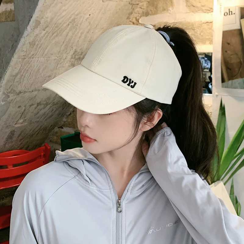 2023 New High Ponytail Baseball Cap for Wen Girls Summer Sports Cap Fashion Casual Solid Color Cap Sun Hat with Ponytail Hole X250704