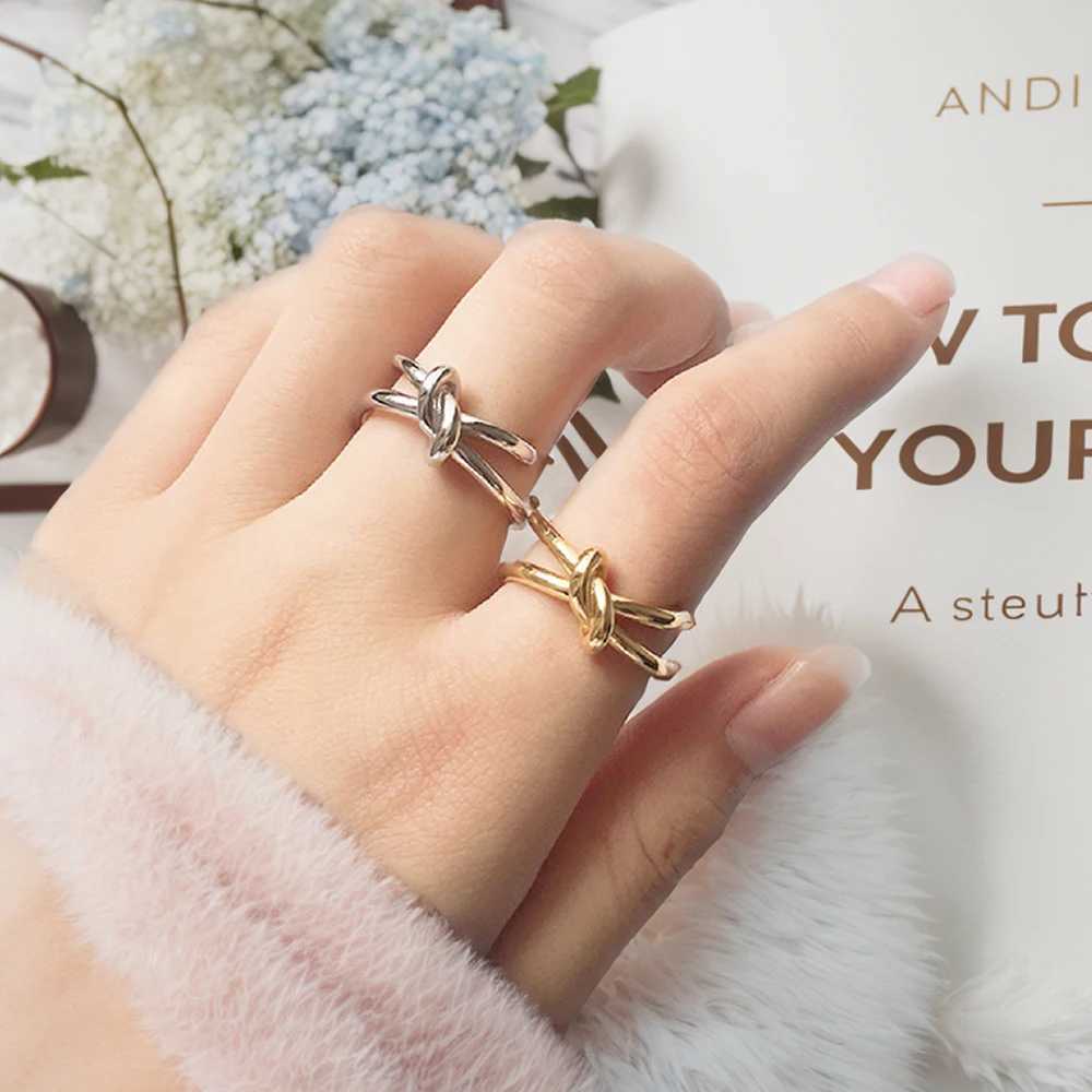 316 Stainless Steel Twist Ring Personalized Jewelry Braided Open End Ring Ladies Birthday Gift Y250704