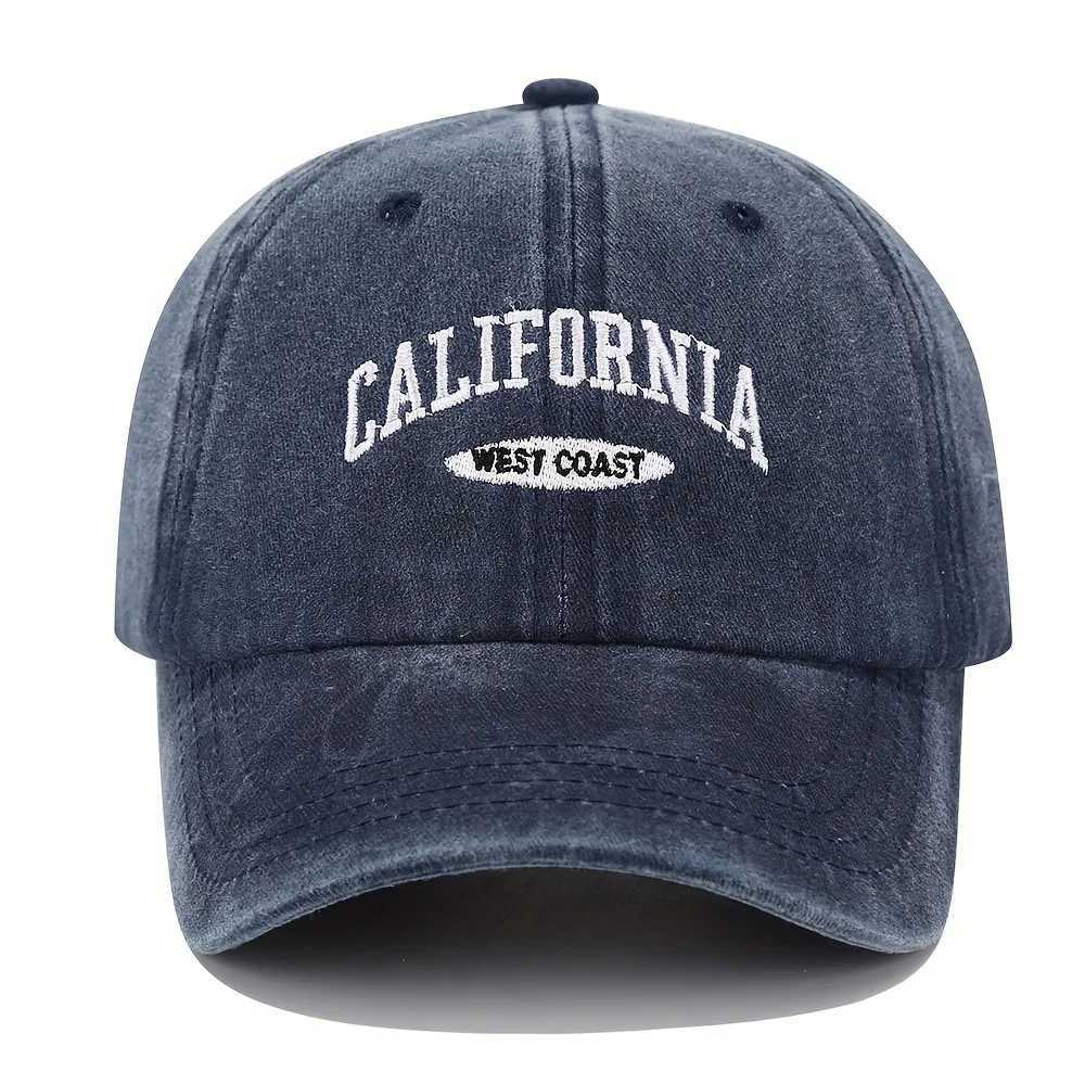 1PC Embroidered Baseball Cap On The West Coast Of California Vintage Style Pointed Hat Lightweight Hat Sun Resistant Sport Hat X250704