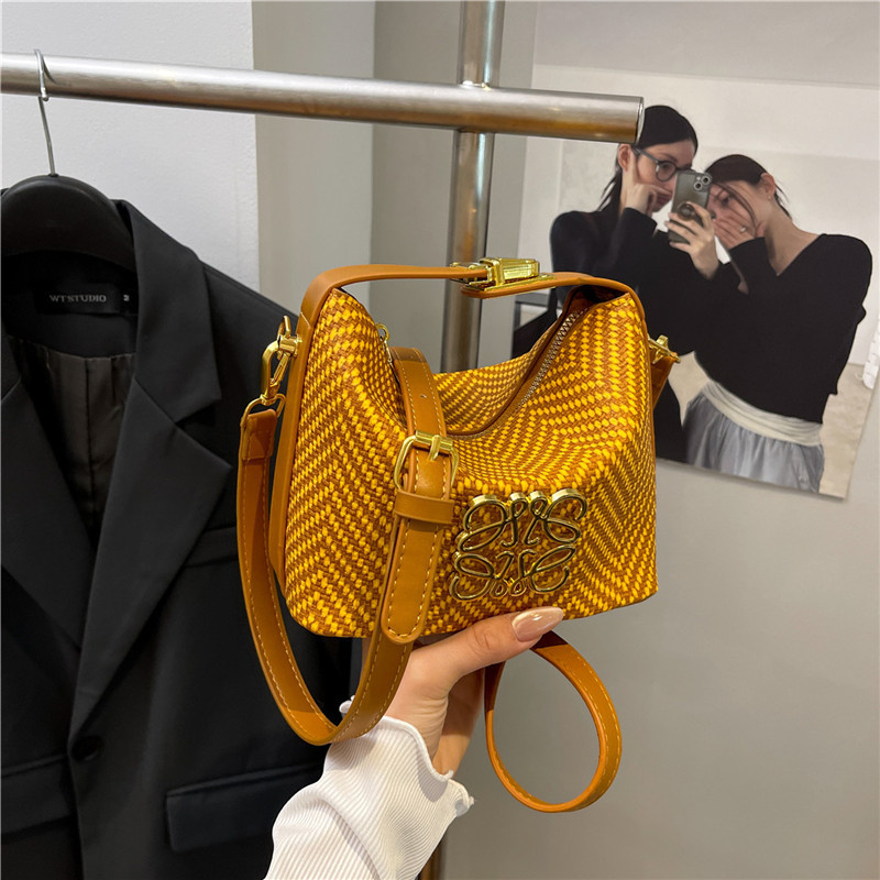 Elegant Simple Versatile Women's Bag-Solid Color Buckle Closure Shoulder Crossbody Handheld Purse